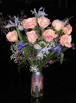 Candle glass used as vase